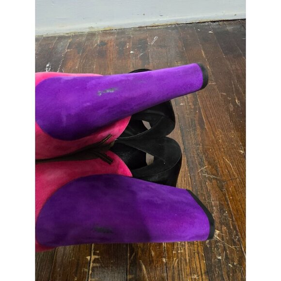 Pierre Hardy Suede Colorblock Colorful Heels Cut Out - Picture 16 of 16